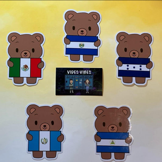 Teddy Bear with flag Waterproof Sticker