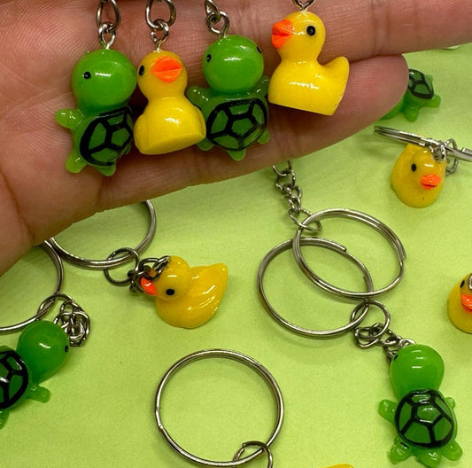 Rubber duck and Turtle Keychain